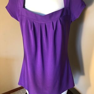 Wrapper Purple blouse with Crisscross tie back.